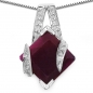Preview: Collier/Kette-Anhänger echter Rubin-6,18 Karat-Silber-Rhodiniert