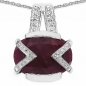 Preview: Collier/Kette-Anhänger echter Rubin-7,50 Karat-Silber-Rhodiniert