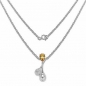 Preview: Collier/Kette mit Citrin/Diamant-Tropfen-Anhänger 925-Silber-Rhodiniert