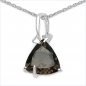 Preview: Collier/Halskette mit Smoky-Topas/Rauchquarz-Anhänger-3,10 Karat-Silber