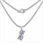 Preview: Collier/Kette mit Tansanit-Blumen-Anhänger-1,68 Karat-925 Silber-Rhodiniert