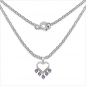 Preview: Collier/Halskette Amethyst/Weißtopas-Herzen-Anhänger-1,26 Karat