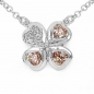 Preview: Collier/Kette mit Kleeblatt-Zirkonia-Anhänger Glücksbringer 2,41 Karat