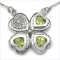 Preview: Collier/Kette m.Kleeblatt-Zirkonia/Peridot-Anhänger-1,36 Karat
