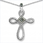 Preview: Collier/Kreuz-Anhänger mit 6 seltenen blauen Diamanten/Brillianten