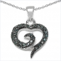 Preview: Collier/Herz-Anhänger mit 29 seltenen blauen Diamanten/Brillianten