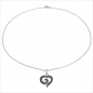 Preview: Collier/Herz-Anhänger mit 29 seltenen blauen Diamanten/Brillianten