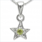 Preview: Collier/Kette Peridot-Anhänger-Stern 925 Silber-Rhodiniert