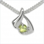 Preview: Collier/Kette mit Anhänger-Peridot 925Silber-Rhodiniert