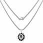 Preview: Collier/Kette mit Anhänger schwarze Saphire/Weißtopas-1,82 Karat-Silber-Rhodiniert