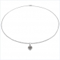 Preview: Collier/Kette mit Herz-Anhänger-Granat 925 Silber/Rhod.-0,50 Karat