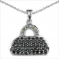 Preview: Collier mit Anhänger Handtasche-Blaue Diamanten,Saphire-2,44 Karat-53 Edelsteine
