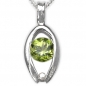 Preview: Collier/Kette mit Peridot-Anhänger 925 Silber Rhodiniert-0,64 Karat