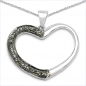 Preview: Collier/Herz-Anhänger mit 15 seltenen blauen Diamanten/Brillianten