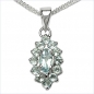 Preview: Collier/Kette Anhänger m.13 Blautopas-925Silber-Rhodin.0,78 Karat