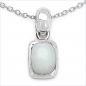 Preview: Collier/Halskette mit Opal-Anhänger-925 Silber Rhodiniert 1,10 Karat