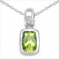 Preview: Collier/Kette mit Anhänger-Peridot 925 Silber-Rhodiniert-0,90 Karat