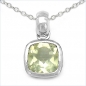 Preview: Collier/Kette Anhänger-Lemon Quarz/Zitronenquarz-Silber-Rhodiniert-1,30 Karat