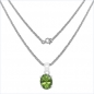 Preview: Collier/Kette mit Anhänger Ovaler Peridot-Silber-0,85 Karat