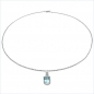 Preview: Collier/Kette Anhänger Ovaler Blautopas-Silber-Rhod.-1,00 Karat
