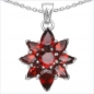 Preview: Collier/Halskette m.Granat Anhänger-3,00 Karat-925-Silber