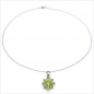 Preview: Collier/Halskette mit grünem Peridot-Stern-Anhänger-2,62 Karat-Silber Rhodiniert
