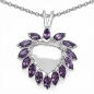 Preview: Collier/Kette mit Amethyst-Herz Anhänger 925-Silber Rhodiniert-2,10 Karat