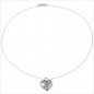 Preview: Collier/Kette mit Herz-Anhänger Blautopas 925 Silber/Rh.0,52 Karat