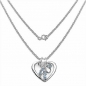 Preview: Collier/Kette mit Herz-Anhänger Blautopas 925 Silber/Rh.0,52 Karat