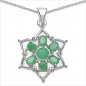 Preview: Collier/Kette mit Anhänger Stern-Granat/Turmalin 2,35 Karat-Silber Rhodiniert