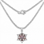 Preview: Collier/Kette mit Anhänger Stern-Granat/Turmalin 2,35 Karat-Silber Rhodiniert