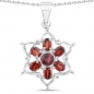 Preview: Collier/Kette mit Anhänger Stern-Granat/Rhodolith 2,35 Karat-Silber Rhodiniert