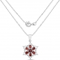 Preview: Collier/Kette mit Anhänger Stern-Granat/Rhodolith 2,35 Karat-Silber Rhodiniert