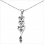 Preview: Collier/Kette mit Amethyst-Weißtopas-Anhänger 925 Silber