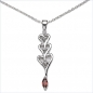 Preview: Collier/Kette m.Granat-Zirkonia-Anhänger 925 Silber/Rh.-0,70 Karat