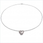 Preview: Collier Rubin-Herz-Anhänger-53 Edelsteine-925St.Silber Rhod.