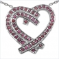 Preview: Collier Rubin-Herz-Anhänger-53 Edelsteine-925St.Silber Rhod.