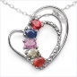 Preview: Collier mit Herz-Color-Saphir-Anhänger-Silber-1,25Karat
