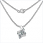 Preview: Collier/Kette mit Aquamarin-Anhänger-Blumen-925 Silber/Rhodiniert