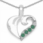Preview: Collier/Kette m.Smaragd-Herz Anhänger 925-Silber Rhod.