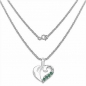 Preview: Collier/Kette m.Smaragd-Herz Anhänger 925-Silber Rhod.