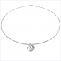 Preview: Collier/Kette mit grünem Peridot-Herz Anhänger 925-Silber Rhodiniert