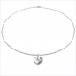 Preview: Collier/Kette m.Rubin-Herz Anhänger 925-Silber Rhodiniert