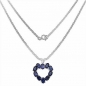 Preview: Collier/Kette Herz-Anhänger-Iolith/Wassersaphir-925 Silber/Rhodiniert 3,60 Karat