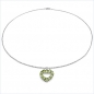 Preview: Collier/Kette Herz-Anhänger-Peridot-Silber/Rhodiniert-4,50 Karat