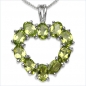 Preview: Collier/Kette Herz-Anhänger-Peridot-Silber/Rhodiniert-4,50 Karat