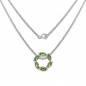 Preview: Collier/Kette mit Peridot-Anhänger Silber-6 Edelsteine-1,50 Karat