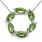 Preview: Collier/Kette mit Peridot-Anhänger Silber-6 Edelsteine-1,50 Karat