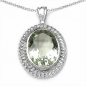Preview: Collier/Kette mit seltenem Grünen Amethyst-Medaillion-8,35 Karat