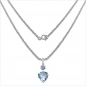Preview: Collier/Kette mit Tansanit/Blautopas/Weißtopas-Herz-Anhänger 3,68 Karat